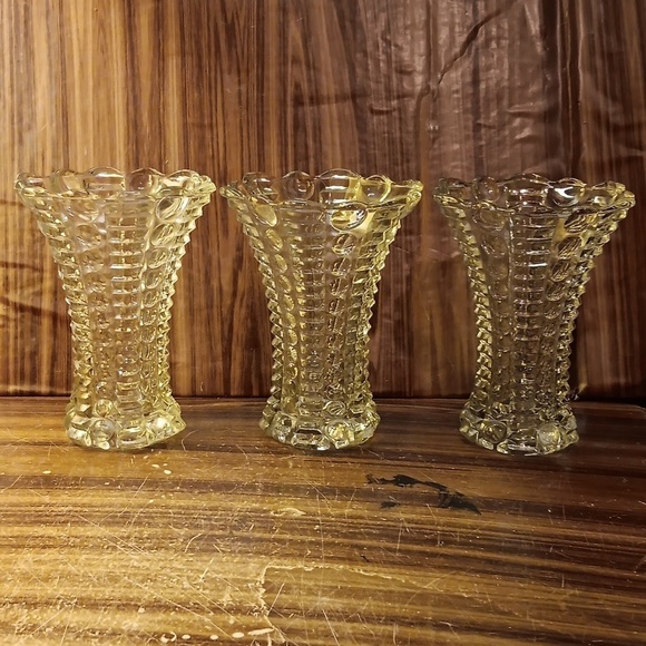 Vintage mcm Indiana Glass Mayflower pattern bases - Picture 2 of 5